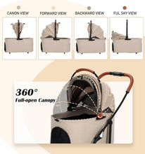 Load image into Gallery viewer, Pet Stroller for Small Dogs Cats Up to 45 lbs with Detachable Canopy, Portable Foldable Dog Stroller with Sunshade and Car Seat Travel, Suitable