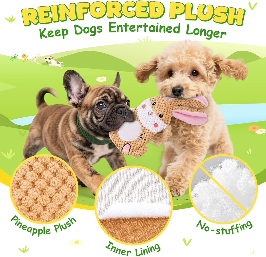 Dog Toys to Keep Them Busy, 3 Pack No Stuffing Interactive Dog Toys with Crinkle, Squeaky Puppy Chew Toys